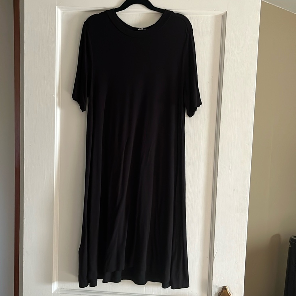 BCBG Plain Black T-Shirt Dress